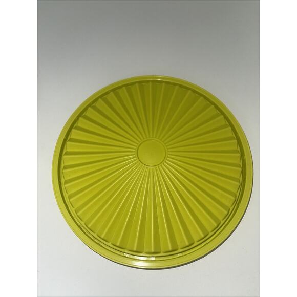 Vintage 6.5" Tupperware 890 Servalier Cereal Salad Bowl 808 Lid Neon Yellow - Picture 4 of 4